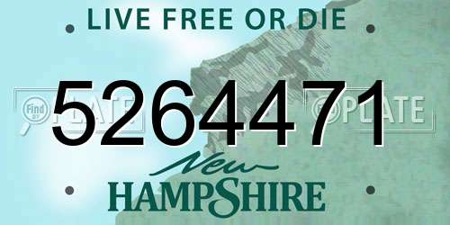 5264471 New Hampshire License Plate