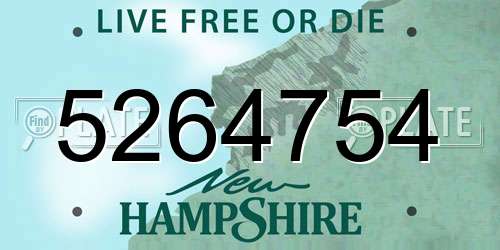 5264754 New Hampshire License Plate
