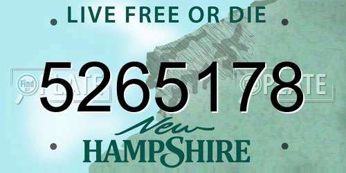 5265178 New Hampshire License Plate