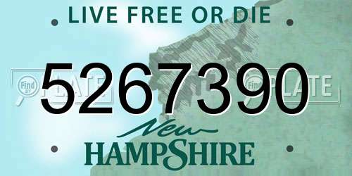 5267390 New Hampshire License Plate