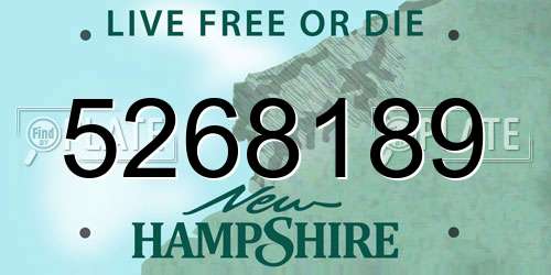 5268189 New Hampshire License Plate
