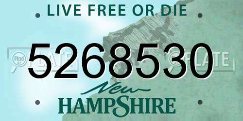 5268530 New Hampshire License Plate