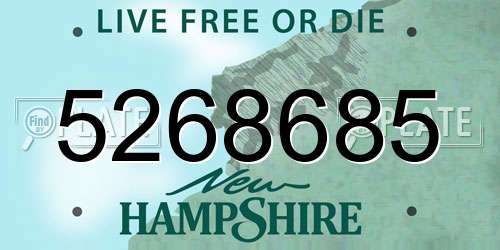 5268685 New Hampshire License Plate