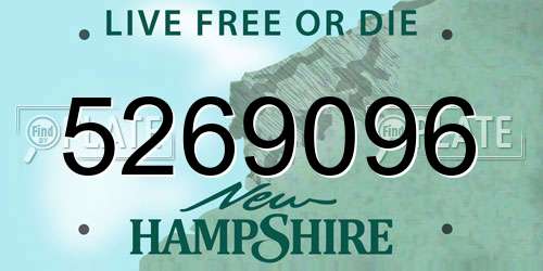 5269096 New Hampshire License Plate