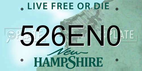 526EN0 New Hampshire License Plate