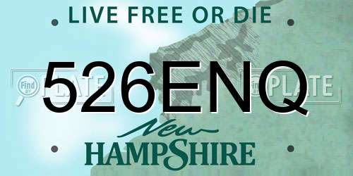526ENQ New Hampshire License Plate