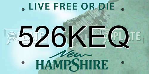 526KEQ New Hampshire License Plate
