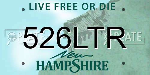 526LTR New Hampshire License Plate