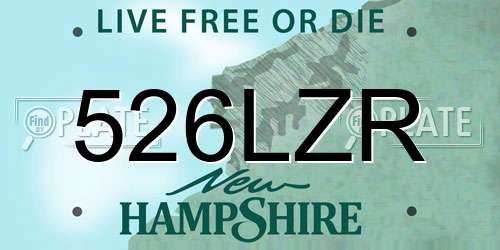 526LZR New Hampshire License Plate