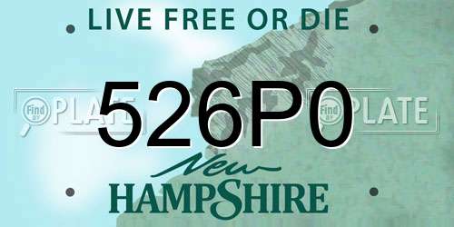 526P0 New Hampshire License Plate