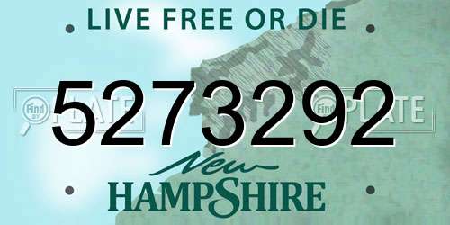 5273292 New Hampshire License Plate