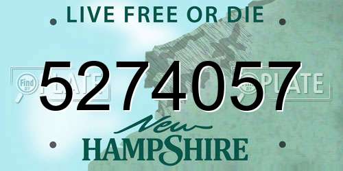 5274057 New Hampshire License Plate