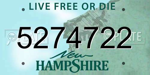 5274722 New Hampshire License Plate