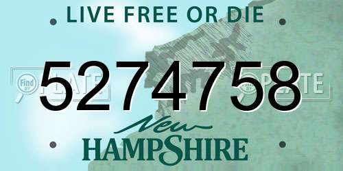 5274758 New Hampshire License Plate