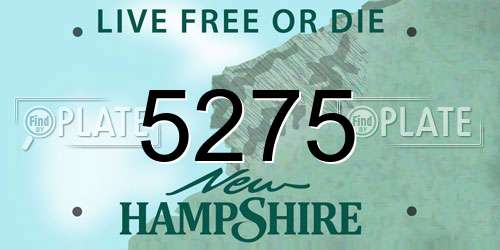 5275 New Hampshire License Plate
