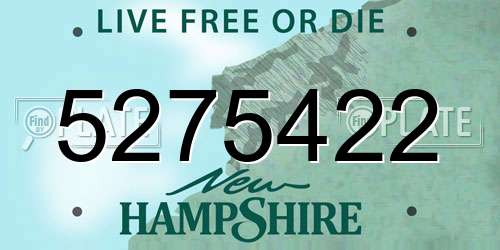 5275422 New Hampshire License Plate