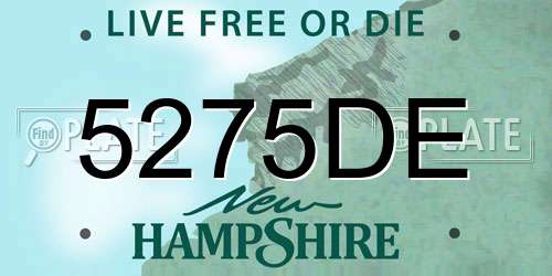 5275DE New Hampshire License Plate