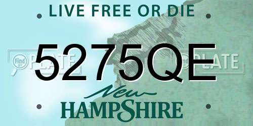 5275QE New Hampshire License Plate