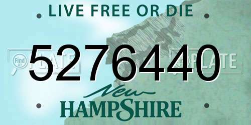 5276440 New Hampshire License Plate