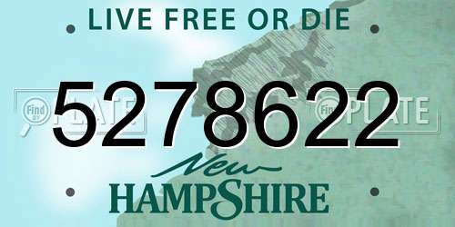 5278622 New Hampshire License Plate
