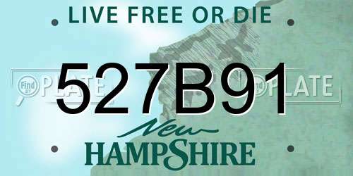 527B91 New Hampshire License Plate