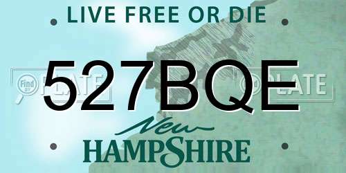 527BQE New Hampshire License Plate