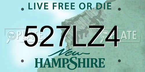 527LZ4 New Hampshire License Plate