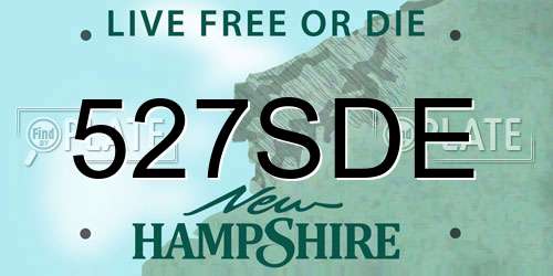 527SDE New Hampshire License Plate