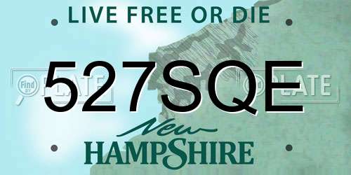 527SQE New Hampshire License Plate