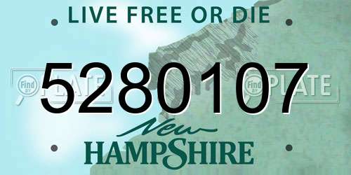 5280107 New Hampshire License Plate