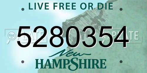 5280354 New Hampshire License Plate