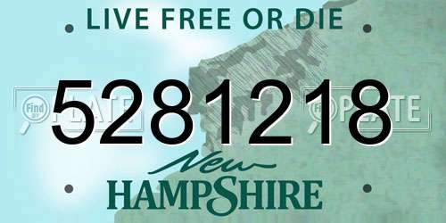 5281218 New Hampshire License Plate