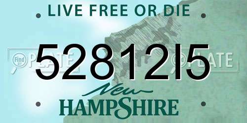 52812I5 New Hampshire License Plate