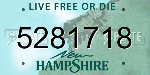 5281718 New Hampshire License Plate