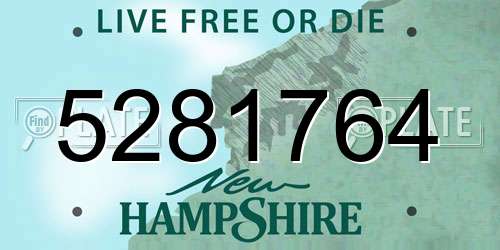5281764 New Hampshire License Plate