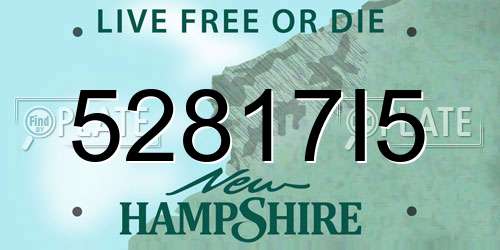 52817I5 New Hampshire License Plate