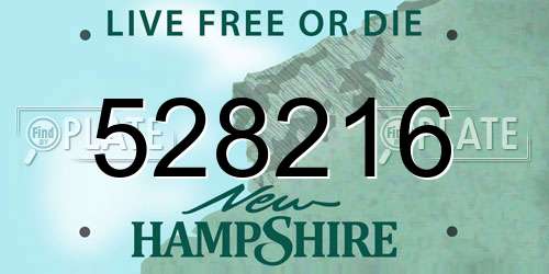 528216 New Hampshire License Plate