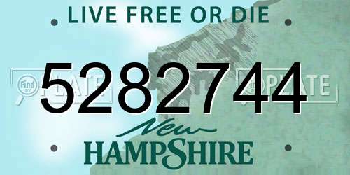 5282744 New Hampshire License Plate