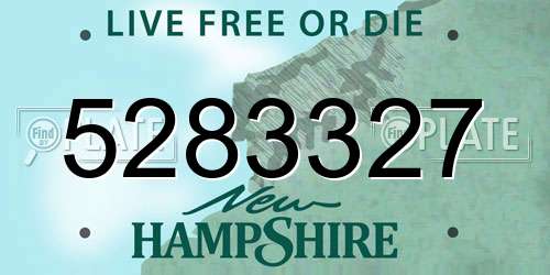 5283327 New Hampshire License Plate