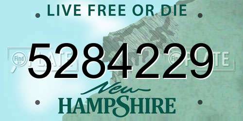 5284229 New Hampshire License Plate
