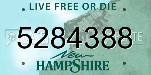5284388 New Hampshire License Plate