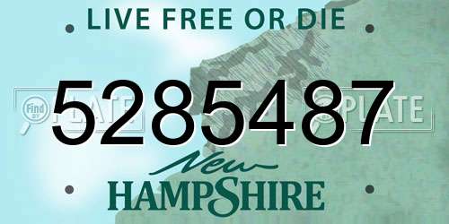 5285487 New Hampshire License Plate