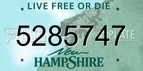5285747 New Hampshire License Plate