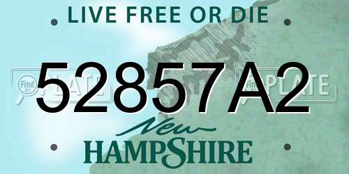 52857A2 New Hampshire License Plate