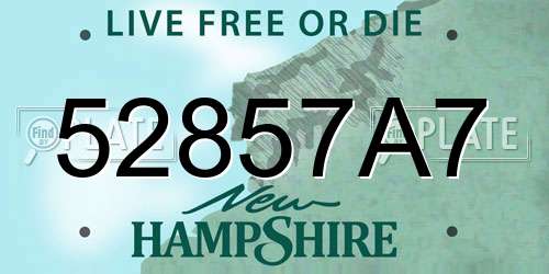 52857A7 New Hampshire License Plate