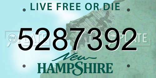 5287392 New Hampshire License Plate