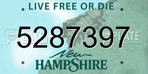 5287397 New Hampshire License Plate