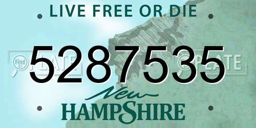 5287535 New Hampshire License Plate