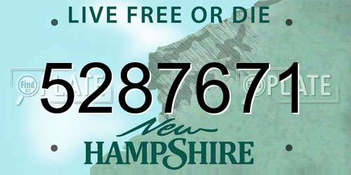 5287671 New Hampshire License Plate
