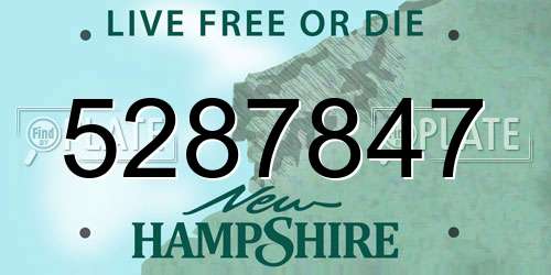 5287847 New Hampshire License Plate